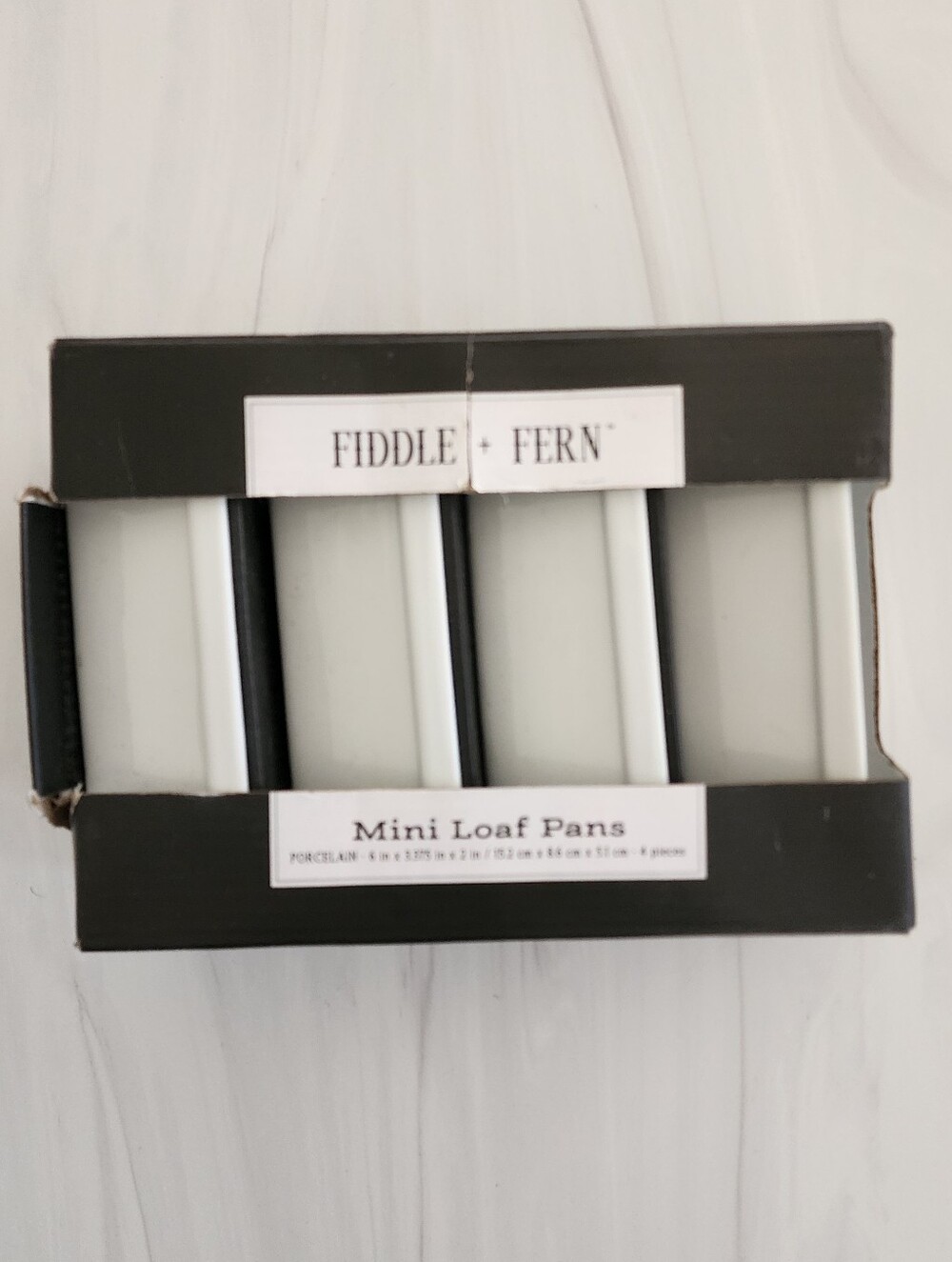 White Porcelain Mini Loaf Pans Set of 4